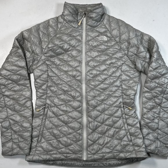 The North Face Thermoball Jacket Womens Small Gray Puffer Quilted Nylon C775 - Picture 1 of 11